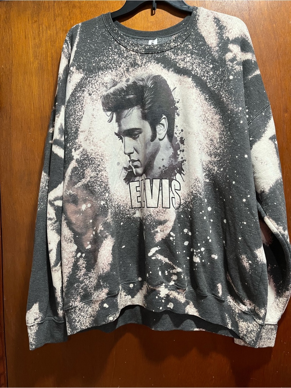 Tultex Black & Cream Elvis Graphic Crewneck Sweatshirt